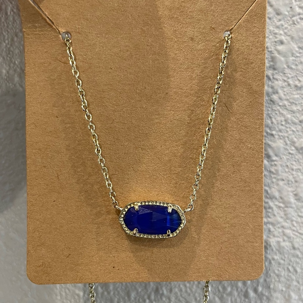 Kendra Scott Elisa Gold Pendant Necklace in Blue